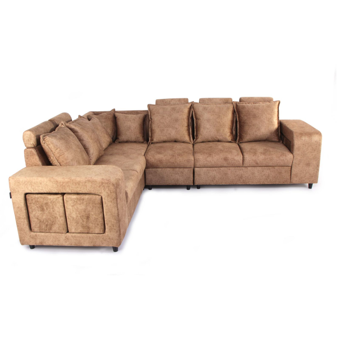 Primrose Amanda HM Fabric 5 Seater Sofa Set With Ottomans - Tan view 4